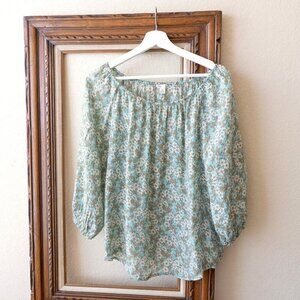 CATO OFF SHOULDER FLORAL BLOUSE SZ M